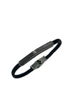 Luka- Stainless Steel Leather Black Bracelet 8.4"