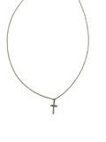14kt Two Toned Small Cross Necklace