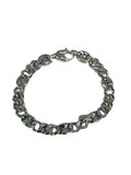 Sterling Silver Mens Curb Chain Bracelet w/Marianer Sations