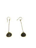 .925 Blk Dia Crystal Chain Drop Er. 14 Kt GP