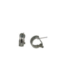 .925 Huggie Earrings w/Cubic Zirconia on Edges S-ZO-C15637