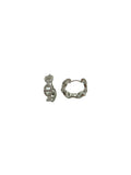 .925 Sterling Silver Mariner CZ Huggie Earrings
