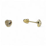 10kt Gold CZ Heart Screw Back Stud Earrings BB10B0-559