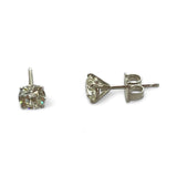 14K White Gold Diamond Stud Earrings D.1.00CT