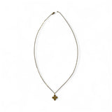 14K Yellow Gold and Diamond Clover Pendant Necklace D.02TW