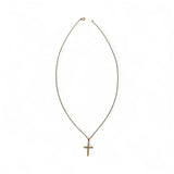 14K Yellow Gold and Diamond Cross Necklace D.33TW