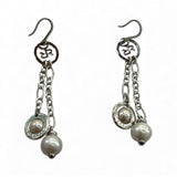 REBECCA- Bronze White Pearl Drop Earrings