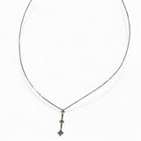 14kt White Gold and Princess Cut Diamond Pendant and Chain D.1.00TW