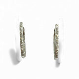 14kt White Gold and Diamonds Paper Clip Huggie Earrings D.06TW