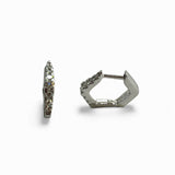 14kt White Gold and Diamond Pentagonal Huggie Earrings D.1/4TW