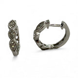 14kt White Gold and Diamonds Huggie Earrings D.37CTS