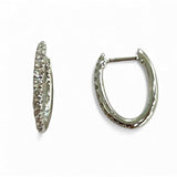 14kt White Gold Diamond Huggie Earring D.17TW