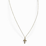 14kt Yellow Gold and Diamonds Cross Pendant and Chain Necklace D.10TW