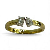 14KT Yellow Gold Pear and Emerald Cut Diamond Band