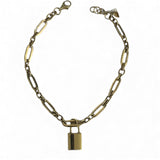 14kt Rolo Paper Clip Bracelet with Lock