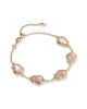KENDRA SCOTT- Adriana Scallop Frame Delicate Bracelet in Gold Light Pink Iridescent Illusion
