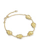 KENDRA SCOTT- Adriana Scallop Frame Delicate Chain Bracelet in Light Yellow Iridescent Abalone