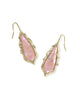 KENDRA SCOTT- Adriana Gold Scallop Frame Drop Earrings in Light Pink Iridescent Abalone