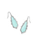 KENDRA SCOTT- Adriana Rhodium Scallop Frame Drop Earrings in Sea Green Chrysocolla