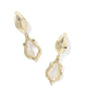 KENDRA SCOTT- Adriana Scalloped Frame Huggie Earrings in Ivory Mother of Pearl