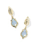 KENDRA SCOTT- Adriana Scallop Frame Huggie Earrings in Gold Sky Blue Iridescent Abalone