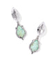 KENDRA SCOTT- Adriana Scallop Frame Huggie Earrings in Rhodium Sea Green Chrysocolla