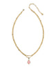 KENDRA SCOTT- Adriana Scallop Frame Multi Strand Necklace in Gold Light Pink Iridescent Abalone