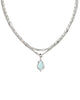 KENDRA SCOTT- Adriana Scallop Edge Frame Multistrand Necklace in Rhodium Sea Green Chrysocolla