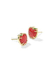 KENDRA SCOTT- Apple Stud Earrings in Gold Red Illusion