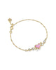 KENDRA SCOTT- Ari Gold Heart w/Arrow Tennis Bracelet in Pink Opal Resin