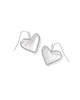 KENDRA SCOTT-  Ari Rhodium Heart Statement Drop Earrings in Ivory Mother of Pearl