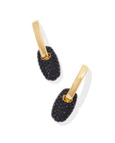 KENDRA SCOTT- Bailey Pave Huggie Earrings in Gold Black Crystal