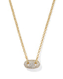 KENDRA SCOTT- Bailey Pave Pendant Necklace Gold White Crystal