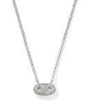 KENDRA SCOTT- Bailey Pave Pendant Necklace in Rhodium White Crystal