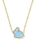 KENDRA SCOTT- Bunny Pendant Necklace in Gold Matte Light Blue
