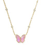 KENDRA SCOTT- Cailey Butterfly Pendant Necklace in Gold Pink Opalescent Resin