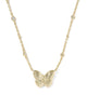 KENDRA SCOTT- Cailey Butterfly Pendant Necklace in Gold Pink Opalescent Resin