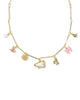 KENDRA SCOTT- Cheer Charm Necklace in Gold Pink White Mix