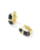 KENDRA SCOTT- Courtney Enamel Huggie Earring in Gold Black Enamel