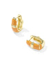 KENDRA SCOTT- Courtney Enamel Huggie Earrings in Gold Bright Orange Enamel