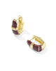 KENDRA SCOTT- Courtney Enamel Huggie Earring in Gold Burgundy Enamel