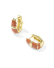 KENDRA SCOTT- Courtney Enamel Huggie Earring in Gold Dark Orange Enamel