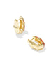 KENDRA SCOTT- Courtney Enamel Huggie Earring in Gold Dark Orange Enamel