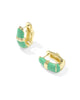 KENDRA SCOTT- Coutney Enamel Huggie Earring in Gold Green Enamel