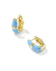 KENDRA SCOTT- Courtney Enamel Huggie Earring in Gold Light Blue Enamel