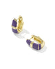 KENDRA SCOTT- Courtney Enamel Huggie Earring in Gold Purple Enamel