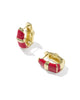 KENDRA SCOTT- Courtney Enamel Huggie Earring in Gold Red Enamel