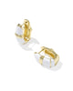 KENDRA SCOTT- Courtney Enamel Huggie Earring in Gold White Enamel