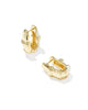 KENDRA SCOTT- Courtney Enamel Huggie Earring in Gold White Enamel