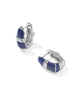 KENDRA SCOTT- Courtney Enamel Huggie Earring in Rhodium Dark Blue Enamel